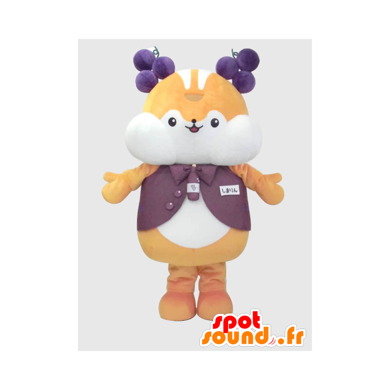 Shimarin mascot. Squirrel mascot with grape - MASFR28219 - Yuru-Chara Japanese mascots