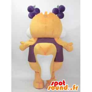 Mascotte de Shimarin. Mascotte d'écureuil avec du raisin - MASFR28219 - Mascottes Yuru-Chara Japonaises