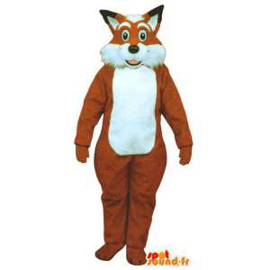 Laranja e mascote de raposa branca - MASFR007166 - Fox Mascotes