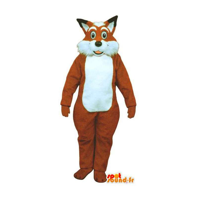 Laranja e mascote de raposa branca - MASFR007166 - Fox Mascotes