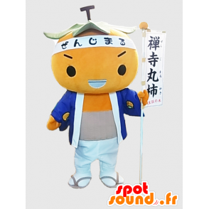 Costume da mascotte Kakimaru-kun. Samouraï in kaki - Mascotte Yuru-Chara giapponese - MASFR28222 - SpotSound.fr
