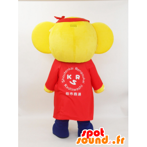 Mascot Kashiwa-chan. Elefante mascote amarelo e azul - MASFR28223 - Yuru-Chara Mascotes japoneses