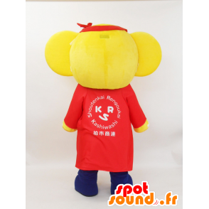 Mascot Kashiwa-chan. Mascot gul og blå elefant - MASFR28223 - Yuru-Chara japanske Mascots