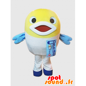 Kawabata kun Maskottchen. Gelbe und weiße Fische Mascot - MASFR28224 - Yuru-Chara japanischen Maskottchen