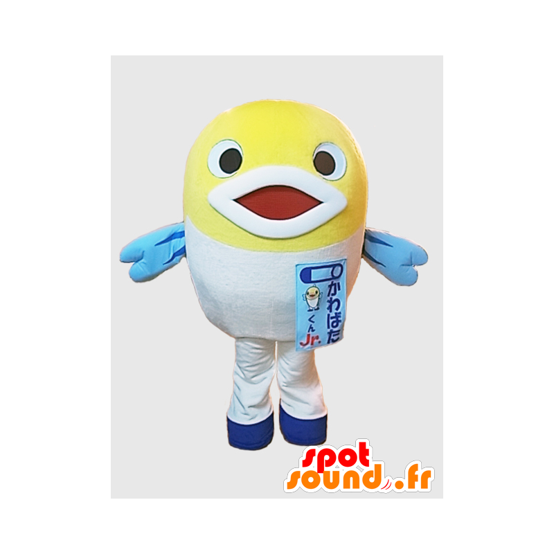 Kawabata kun Maskottchen. Gelbe und weiße Fische Mascot - MASFR28224 - Yuru-Chara japanischen Maskottchen