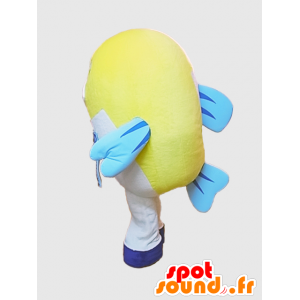 Mascotte de Kawabata kun. Mascotte de poisson jaune et blanc - MASFR28224 - Mascottes Yuru-Chara Japonaises