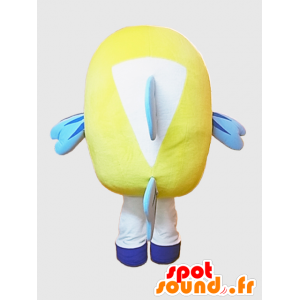 Maskot Kawabata kun. žlutá a bílá ryba maskot - MASFR28224 - Yuru-Chara japonské Maskoti