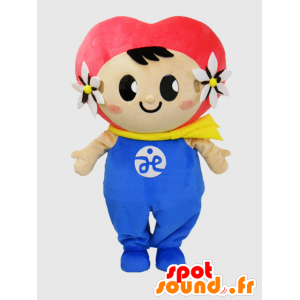 Kofuku chan mascotte. Mascotte bambino con un cuore - MASFR28226 - Yuru-Chara mascotte giapponese