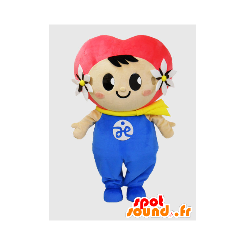 Mascotte de Kofuku chan. Mascotte d'enfant avec un cœur - MASFR28226 - Mascottes Yuru-Chara Japonaises