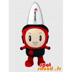 Mascotte de Kogaru-kun. Mascotte de tronçonneuse rouge et noire - MASFR28227 - Mascottes Yuru-Chara Japonaises