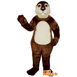 Brun og hvit bever kostyme - MASFR007168 - Beaver Mascot