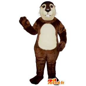 Brun og hvit bever kostyme - MASFR007168 - Beaver Mascot