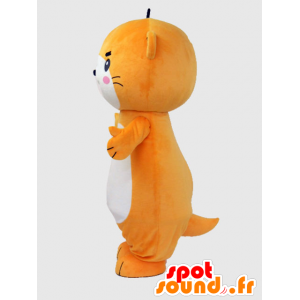 Ichikawa mascotte. Arancione e bianco lontra mascotte - MASFR28229 - Yuru-Chara mascotte giapponese