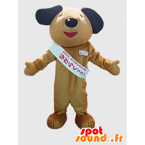 Nagarakun Maskottchen. Braune und schwarze Hund Maskottchen - MASFR28231 - Yuru-Chara japanischen Maskottchen