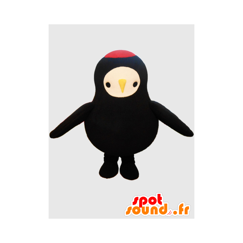 Jozuru-chan Maskottchen. Schwarze und rote Vogel Maskottchen - MASFR28232 - Yuru-Chara japanischen Maskottchen