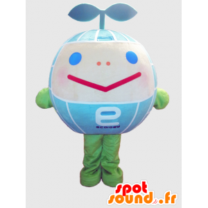 Eco-chan maskot. Blå verdenskort maskot - Spotsound maskot