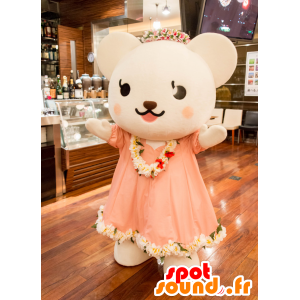 Mascot Tabii chan. Teddy mascotte met een kroon - MASFR28235 - Yuru-Chara Japanse Mascottes