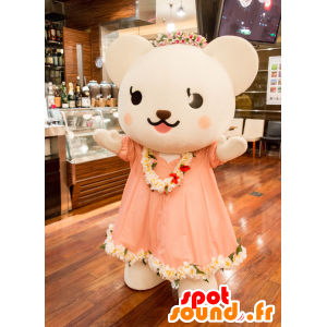 Mascot Tabii chan. Teddy maskot med en krone - MASFR28235 - Yuru-Chara japanske Mascots