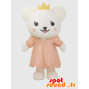 Tabii chan mascot. Mascot Teddy with crown - MASFR28235 - Yuru-Chara Japanese mascots