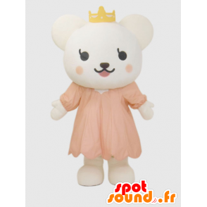 Mascot Tabii chan. Teddy mascotte met een kroon - MASFR28235 - Yuru-Chara Japanse Mascottes