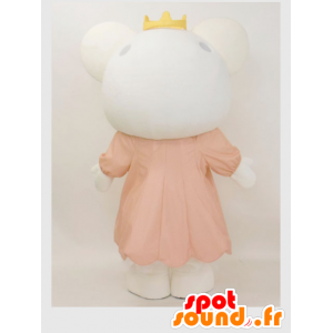 Mascot Tabii chan. Teddy mascotte met een kroon - MASFR28235 - Yuru-Chara Japanse Mascottes