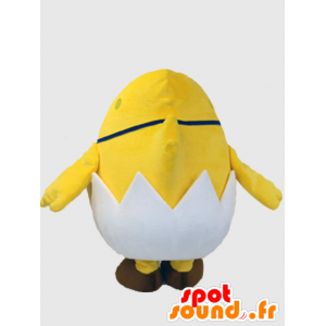 Giant yellow chick mascot in an eggshell - MASFR28236 - Yuru-Chara Japanese mascots