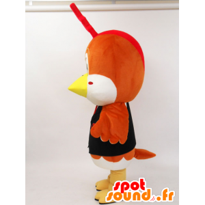 Mascotte Ikko-kun. Mascot marrone elegante e uccello bianco - MASFR28238 - Yuru-Chara mascotte giapponese