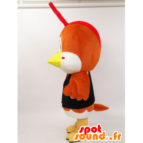 Mascot Ikko-kun. Mascot elegante de color marrón y blanco de aves - MASFR28238 - Yuru-Chara mascotas japonesas