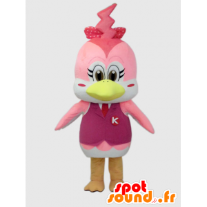 Ikko-chan Maskottchen. Maskottchen-rosa Vogel, freundin Ikko-kun - MASFR28239 - Yuru-Chara japanischen Maskottchen