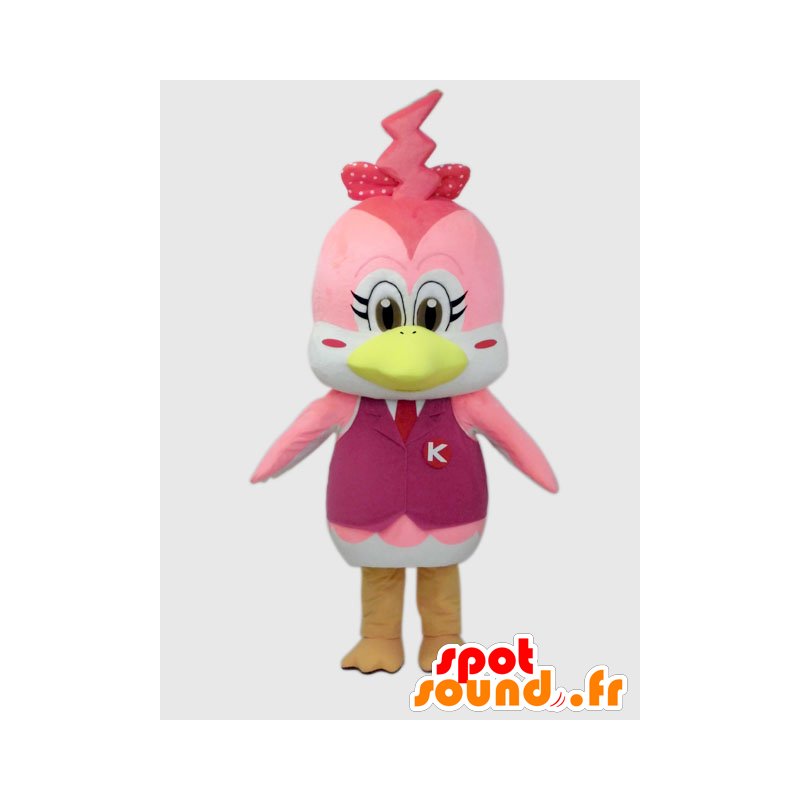 Maskotti Ikko-chan. Mascot vaaleanpunainen lintu, tyttöystävä Ikko-KUN - MASFR28239 - Mascottes Yuru-Chara Japonaises