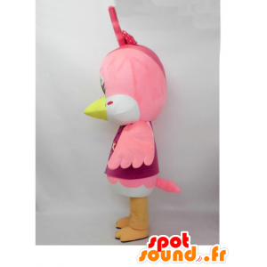 Ikko-chan mascotte. Mascotte Pink Bird, la ragazza Ikko-kun - MASFR28239 - Yuru-Chara mascotte giapponese