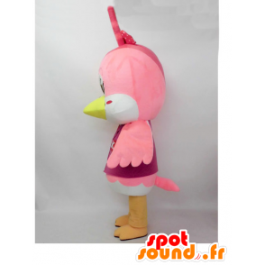 Ikko-chan mascot. Mascot pink bird, girlfriend Ikko-kun - MASFR28239 - Yuru-Chara Japanese mascots