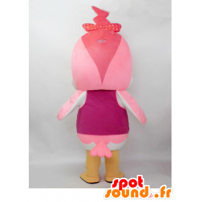 Ikko-chan mascot. Mascot pink bird, girlfriend Ikko-kun - MASFR28239 - Yuru-Chara Japanese mascots