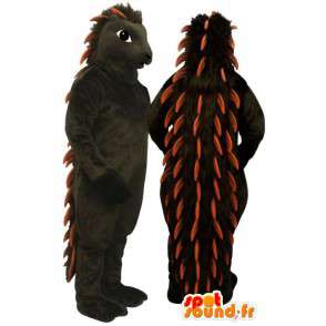 Igel-Maskottchen braun und orange - MASFR007171 - Maskottchen-Igel