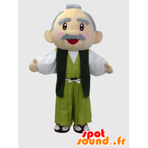 Mascot homem asiático idoso vestido em verde - MASFR28241 - Yuru-Chara Mascotes japoneses