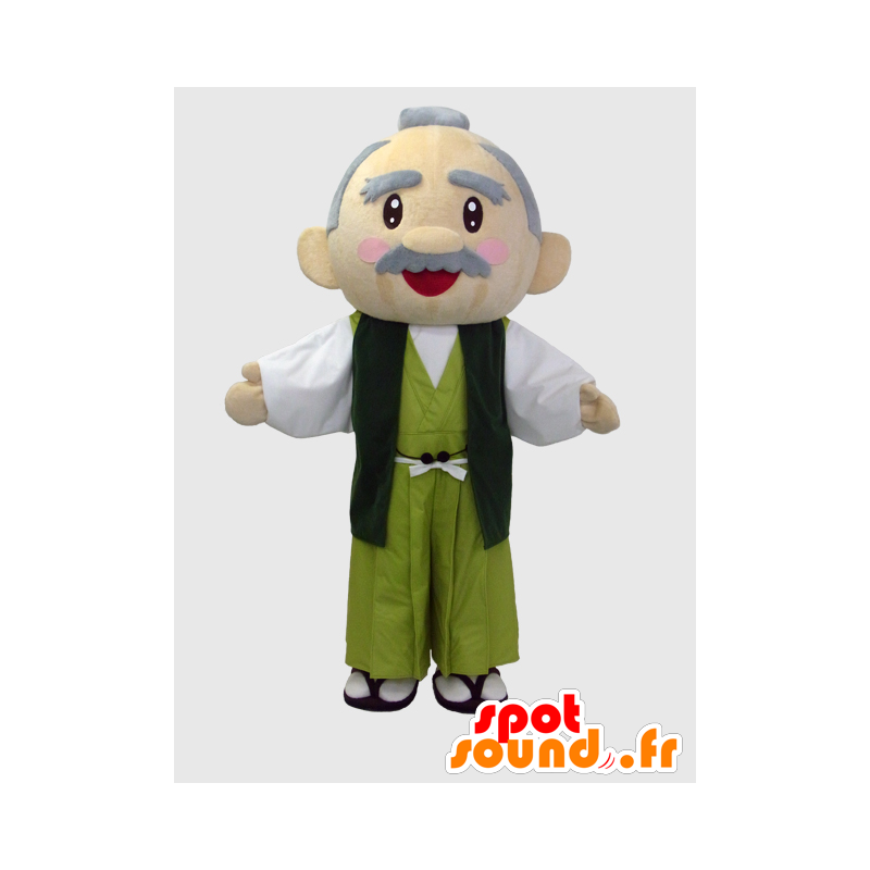 Mascotte de vieil homme asiatique habillé en vert - MASFR28241 - Mascottes Yuru-Chara Japonaises