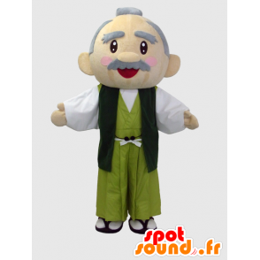 Mascotte de vieil homme asiatique habillé en vert - MASFR28241 - Mascottes Yuru-Chara Japonaises