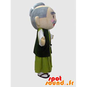 Mascot old Asian man dressed in green - MASFR28241 - Yuru-Chara Japanese mascots