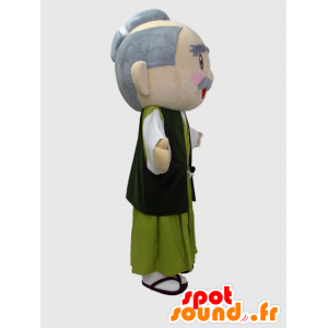 Mascot homem asiático idoso vestido em verde - MASFR28241 - Yuru-Chara Mascotes japoneses