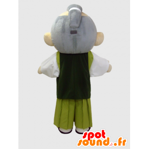 Mascot alten asiatischen Mann in grün gekleidet - MASFR28241 - Yuru-Chara japanischen Maskottchen