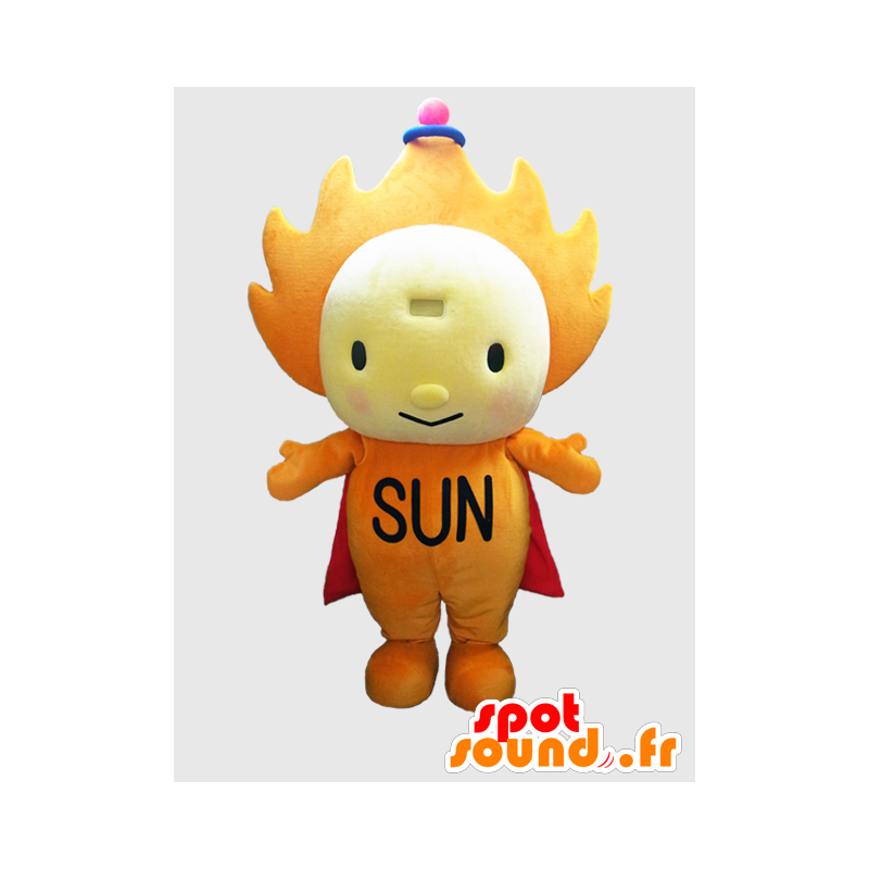 San-chan mascotte. Arancio e giallo sole mascotte - MASFR28242 - Yuru-Chara mascotte giapponese