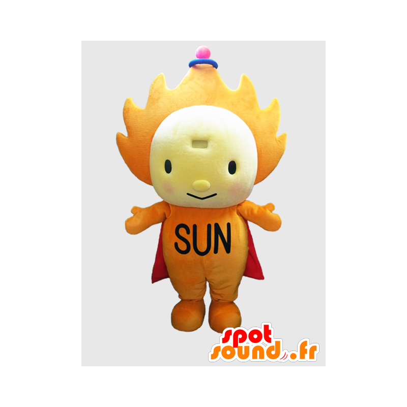 サンちゃんのマスコット。オレンジと黄色の太陽のマスコット-MASFR28242-日本のゆるキャラのマスコット