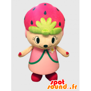 Mascot Lina-chan. Mascot gigantische rode aardbei - MASFR28244 - Yuru-Chara Japanse Mascottes