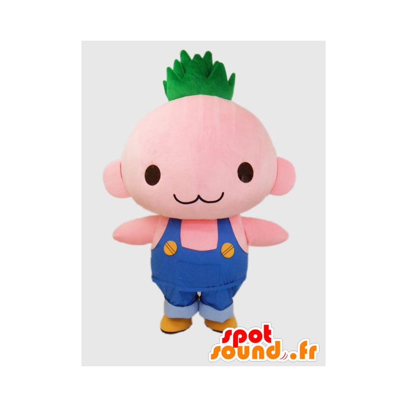 Norimo-chan mascot. Pink mascot character in overalls - MASFR28247 - Yuru-Chara Japanese mascots