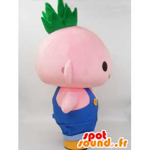 Norimo-chan mascot. Pink mascot character in overalls - MASFR28247 - Yuru-Chara Japanese mascots