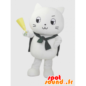 Branco mascote gato, gigante e divertido - MASFR28250 - Yuru-Chara Mascotes japoneses