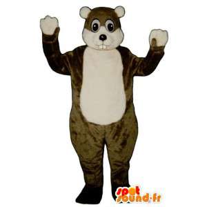 Bruine en witte bever mascotte - MASFR007173 - Beaver Mascot
