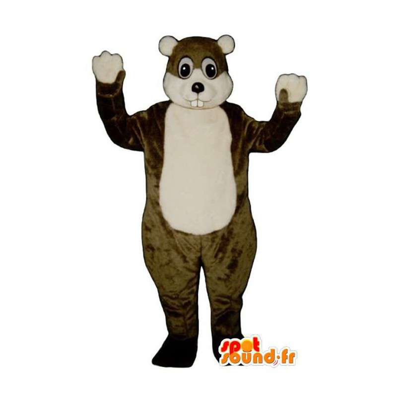 Brown e mascote castor branco - MASFR007173 - Beaver Mascot