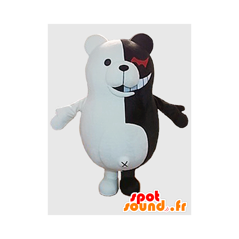 Monokuma Maskottchen. Halb Engel Teddy Maskottchen, halb Dämon - MASFR28251 - Yuru-Chara japanischen Maskottchen