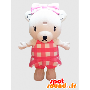 Kumami chan mascotte. Teddy mascotte vestita di rosa - MASFR28253 - Yuru-Chara mascotte giapponese